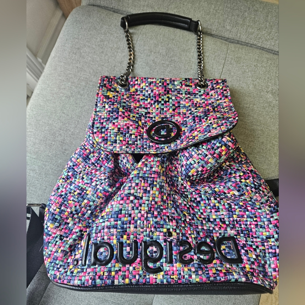 Desigual Colorful Woven Backpack